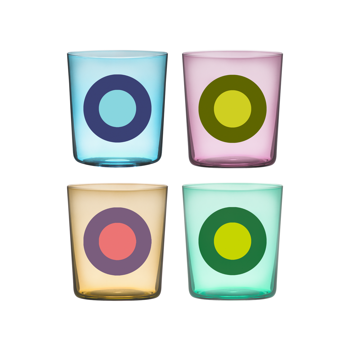 GLASSES-DRINKING GLASSES DOTS-NO.2-SET OF 4