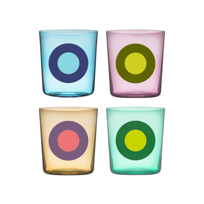 GLASSES-DRINKING GLASSES DOTS-NO.2-SET OF 4