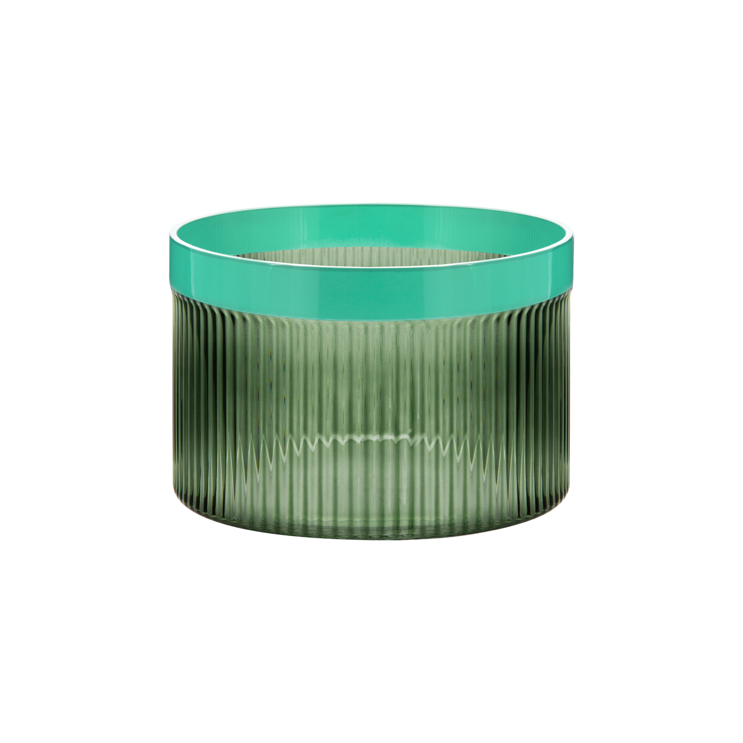 BOWL-GLASS BOWL GROOVE-GREEN