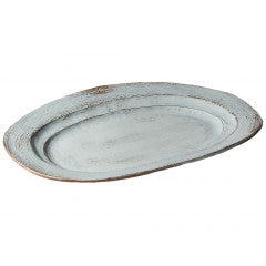PLATTER-GALESTRO VINTAGE OVAL-ACQUA