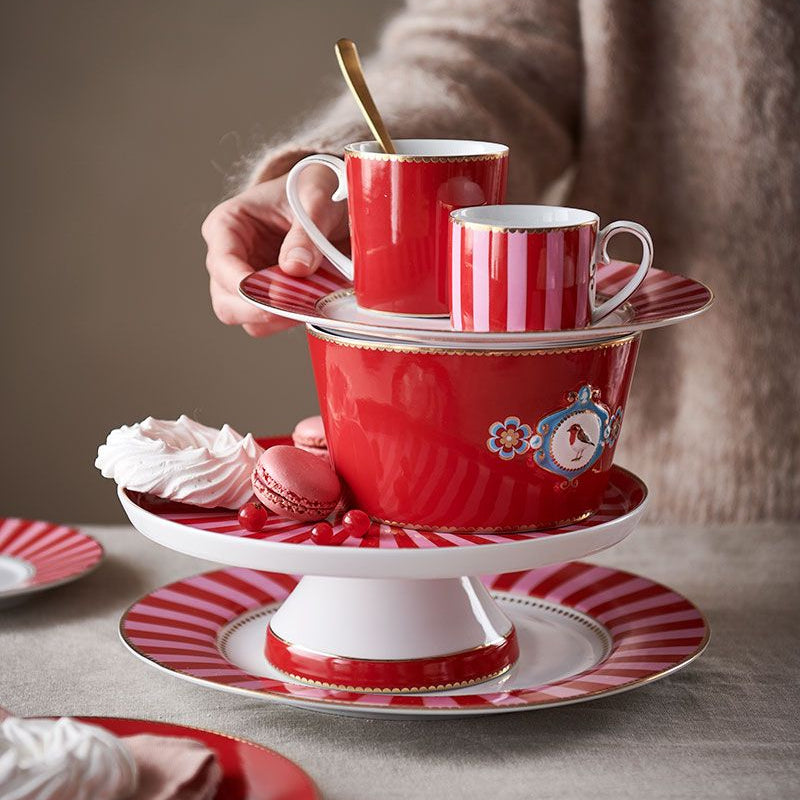 CAKE STAND-MINI-LOVE BIRDS-RED