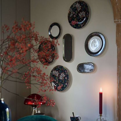 CAKE TRAY-OVAL-CLOVER GREEN-33x15 cm