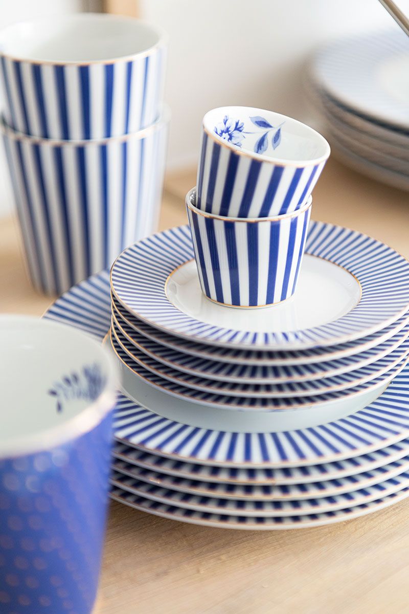 PLATE-ROYAL STRIPES-BLUE