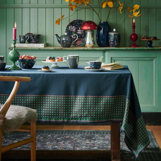 TABLE CLOTH-BERRIES BLUE-BLUE-100 x 100 CM