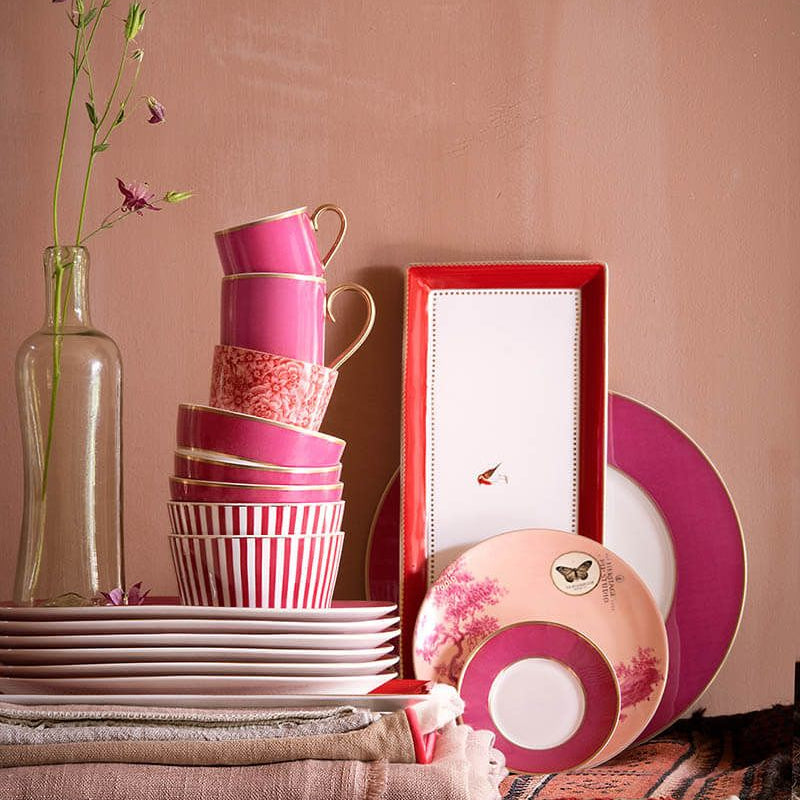 CAKE TRAY-RECTANGULAR-LOVE BIRDS-RED