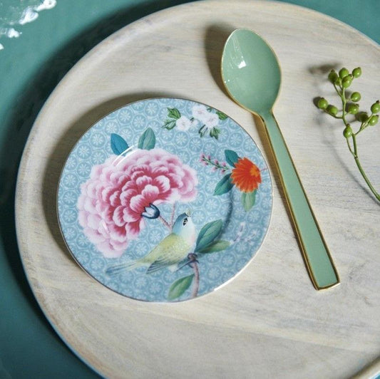 PLATE-PETIT FOUR BLUSHING BIRDS-BLUE