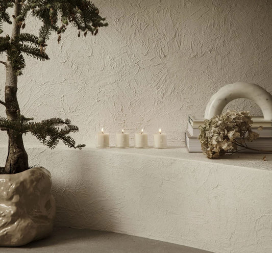 CANDLES-SCENTED ADVENT CANDLES-SET OF 4-WHITE