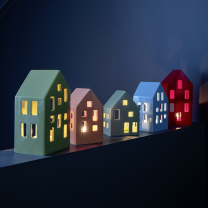 CANDLE HOLDER-HOUSE NYHAVN-LIME