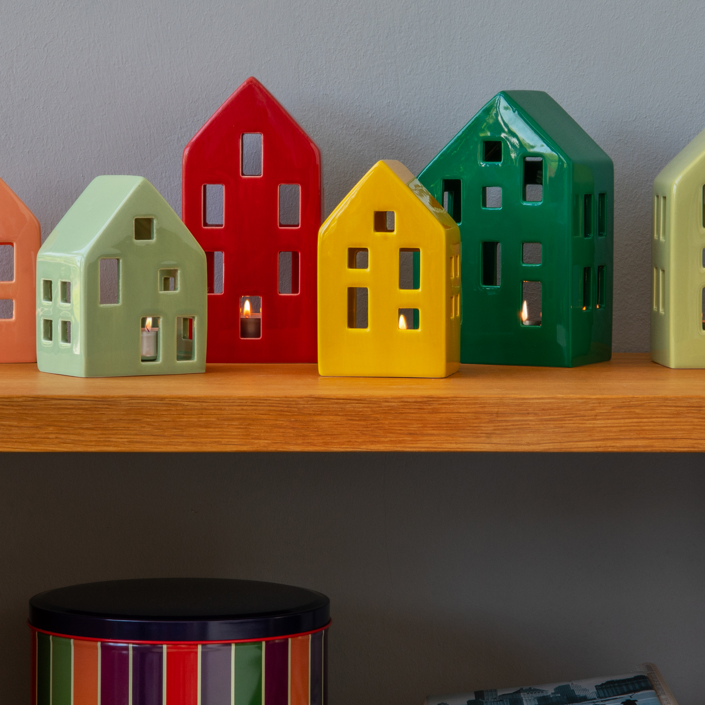 CANDLE HOLDER-HOUSE NYHAVN-YELLOW