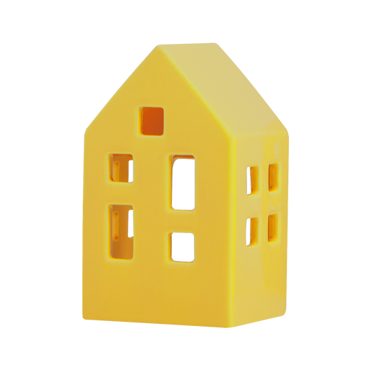 CANDLE HOLDER-HOUSE NYHAVN-YELLOW