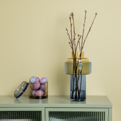 VASE-GLASS VASE AURA-AMBER