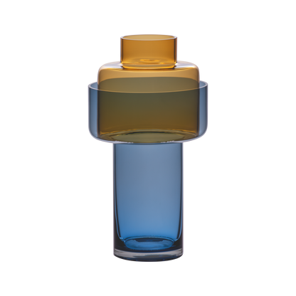 VASE-GLASS VASE AURA-AMBER