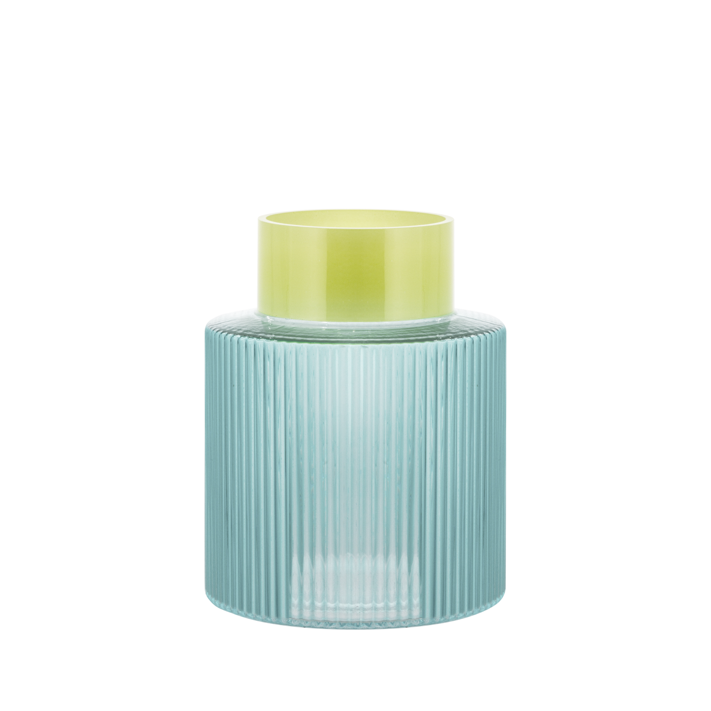 VASE-GROOVE-BLUE GLASS-S