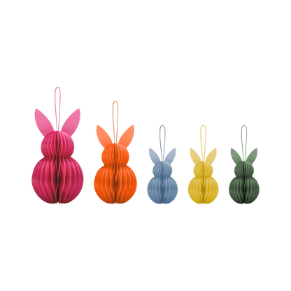 ORNAMENTS - TREE ORNAMENTS - EASTER BUNNIES - SET OF 5