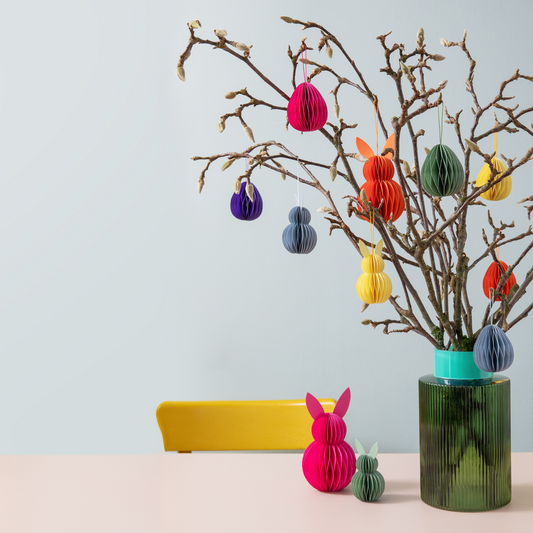 ORNAMENTS - TREE ORNAMENTS - EASTER BUNNIES - SET OF 5