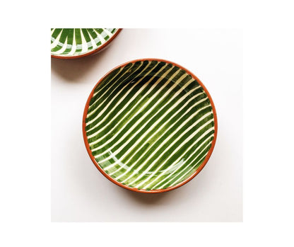 BOWL-STRIPE LARGE BOWL-DARK GREEN