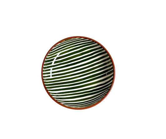 BOWL-STRIPE REGULAR BOWL-DARK GREEN