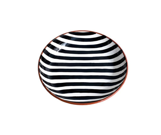 BOWL-STRIPE LARGE BOWL-BLACK