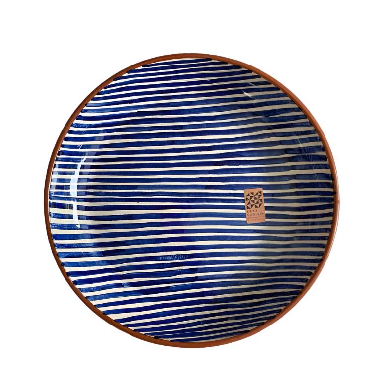 BOWL-STRIPE LARGE BOWL-BLUE