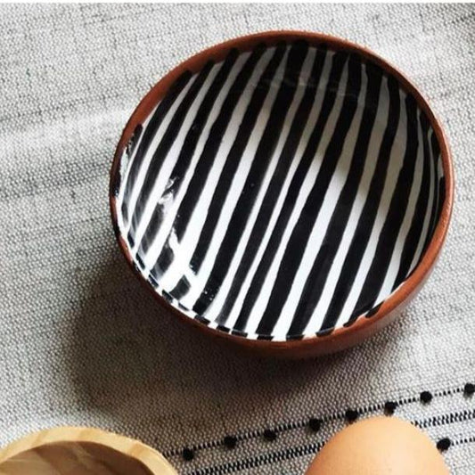 BOWL-STRIPE MINI BOWL-BLACK