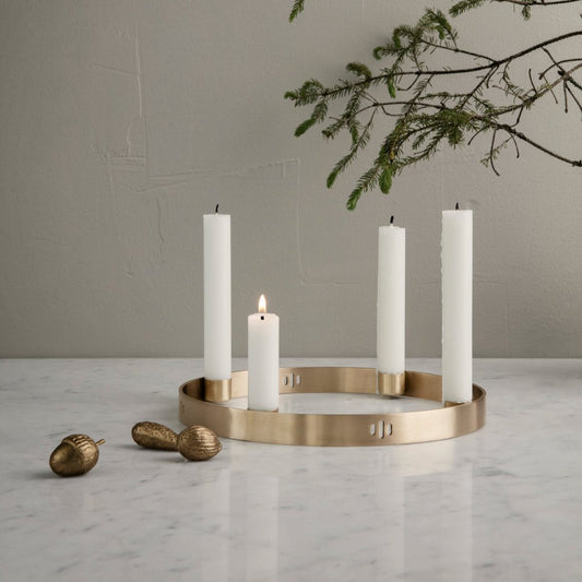 CANDLE HOLDER-CIRCLE-SMALL-BRASS