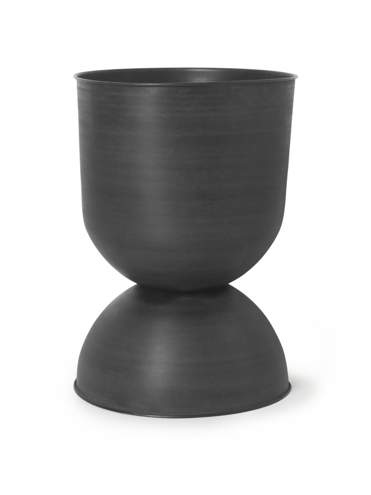 PLANT POT-HOURGLASS POT-LARGE-BLACK