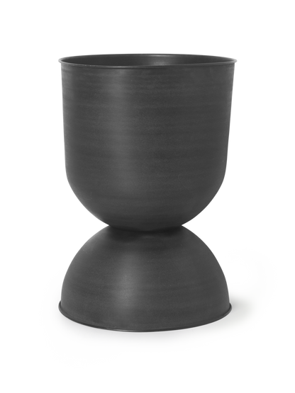 PLANT POT-HOURGLASS POT-LARGE-BLACK