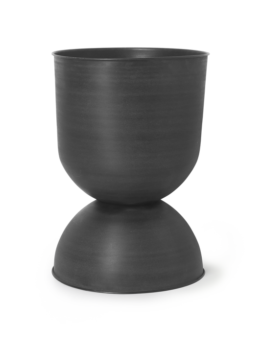 PLANT POT-HOURGLASS POT-LARGE-BLACK