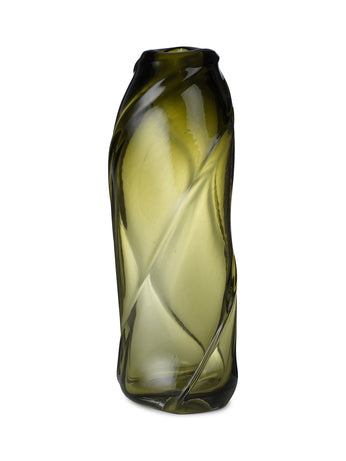 VASE-WATER SWIRL VASE-TALL-MOSS GREEN