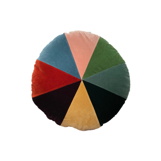 CUSHION-LAURA ROUND VELVET-MULTI-1