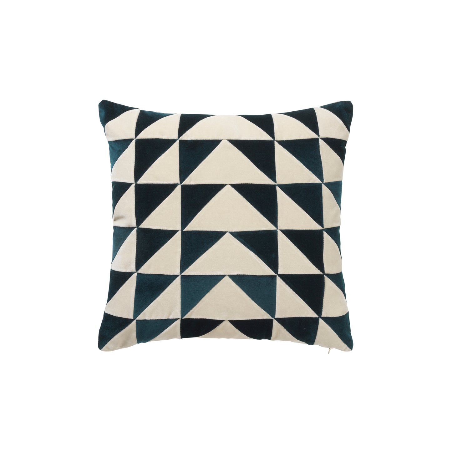 ELLY 50X50 VELVET CUSHION NEW PETROL-DUSTY WHITE