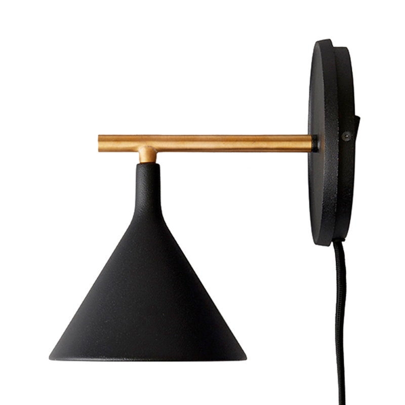 CAST SCONCE WALL LAMP, BLACK
