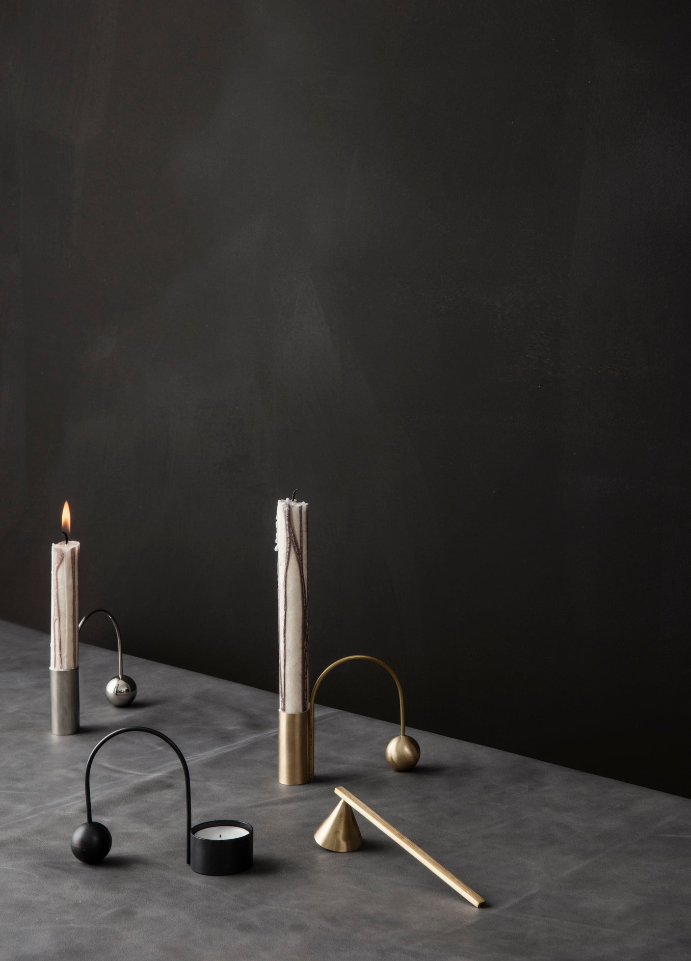 CANDLE SET DUO-WARM GREY