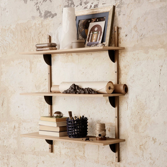 SECTOR SHELF T/W-OAK-BLACK BRASS - Fabrica