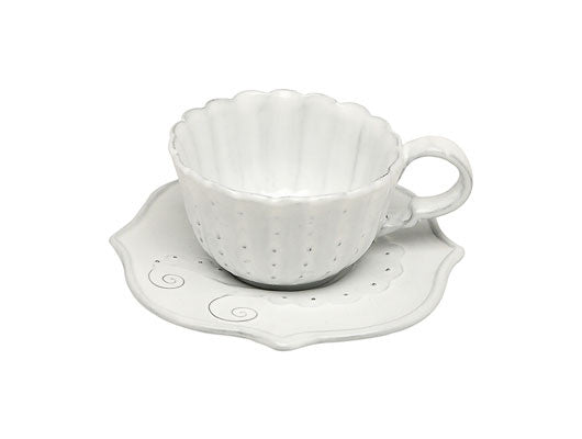 Italica Tea Cup & Saucer - White, KITCHENWARE, VIRGINIA CASA, - Fabrica