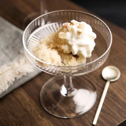 GLASSES-RIPPLE CHAMPAGNE SAUCERS-SET OF 2-CLEAR