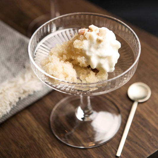 GLASSES-RIPPLE CHAMPAGNE SAUCERS-SET OF 2-CLEAR