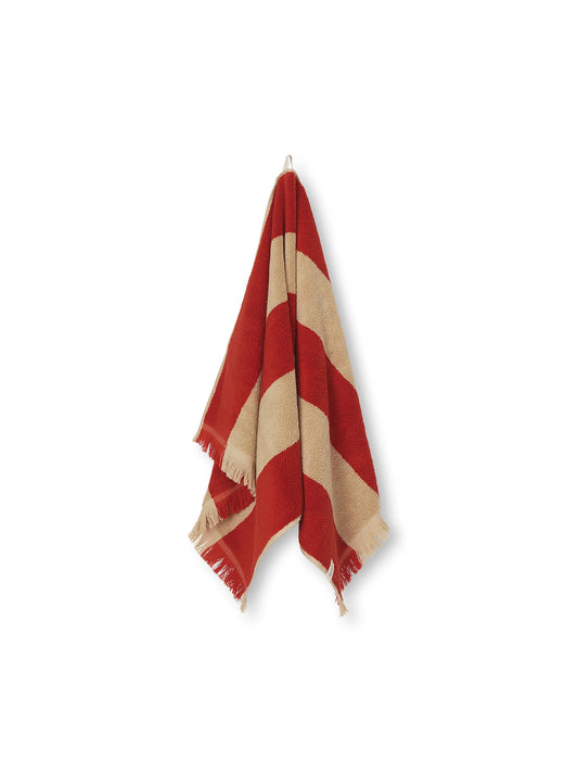 TOWEL-ALEE HAND-LIGHT CAMEL/RED