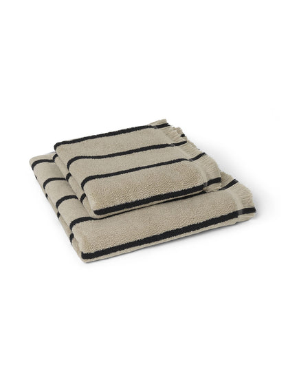 ALEE HAND TOWEL-SAND/BLACK
