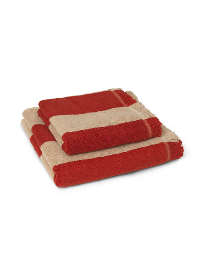 TOWEL-ALEE HAND-LIGHT CAMEL/RED