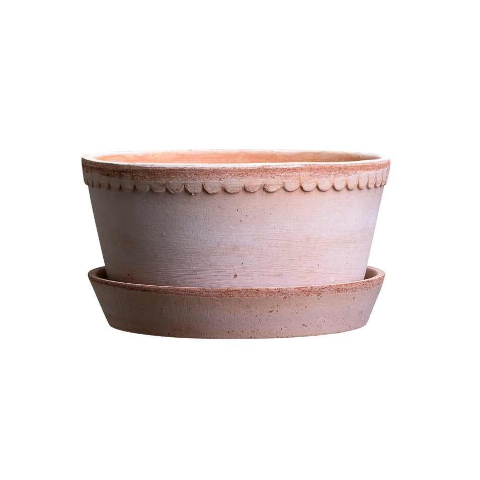 PLANT POT-HELENA ROSA POT & SAUCER-DIAM.21 CM-LOW