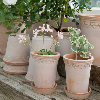 PLANT POT-COPENHAGEN RAW ROSA POT & SAUCER-DIAM.18 CM-TALL