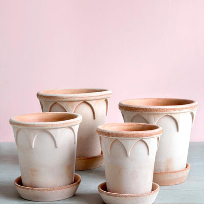 PLANT POT-ELIZABETH RAW ROSA POT & SAUCER-DIAM.25 CM