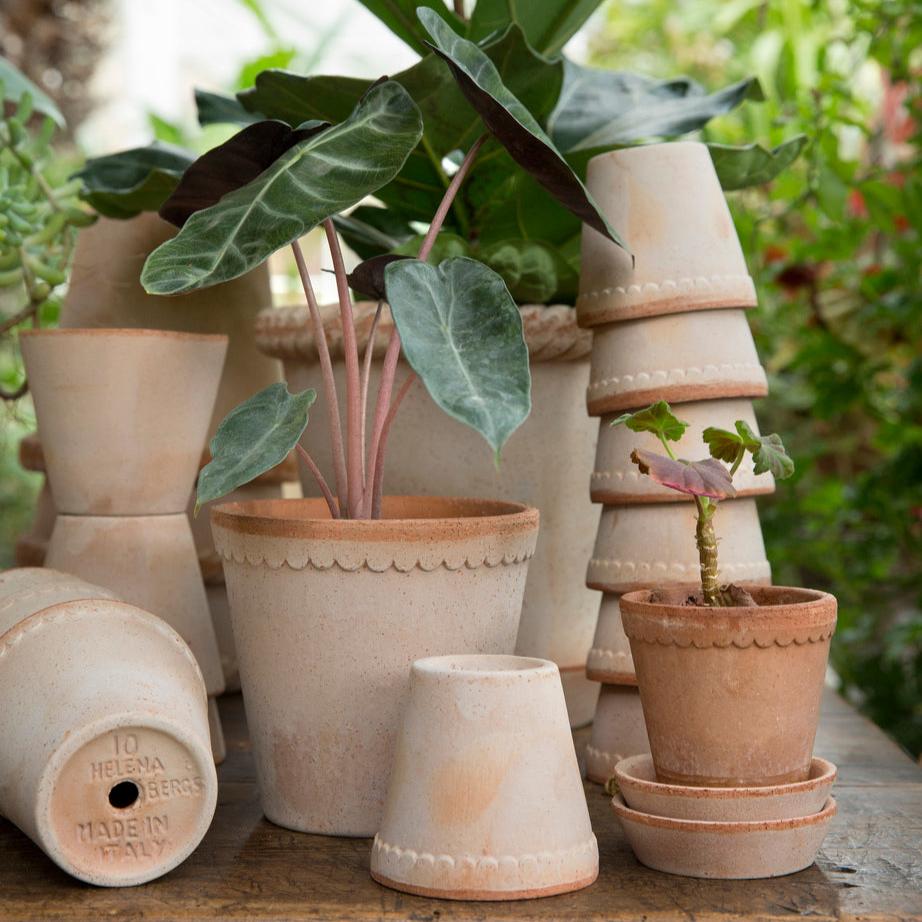 PLANT POT-HELENA RAW ROSA POT & SAUCER-DIAM.30 CM