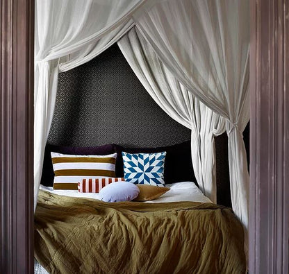 CUSHION-STRIPE VELVET 40X80CM-GOLDEN OLIVE/PALE BLUE