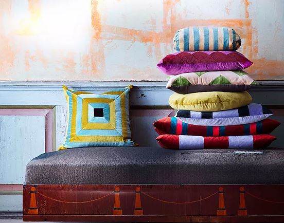 CUSHION-PAULA 40X60CM VELVET-CARAMEL/PALE BLUE