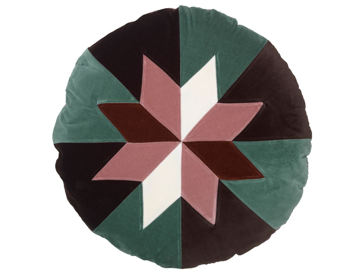 STAR DIAM.60 CUSHION VELVET PALE BLUE