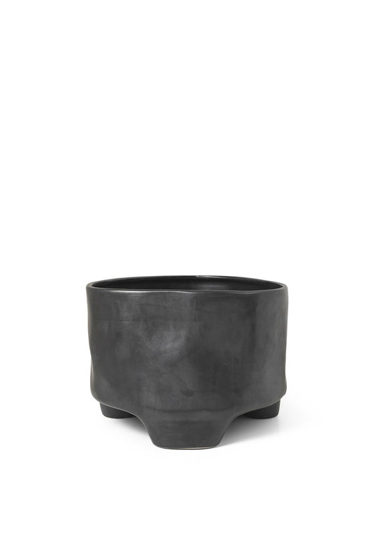 PLANT POT-ESCA-LARGE-BLACK