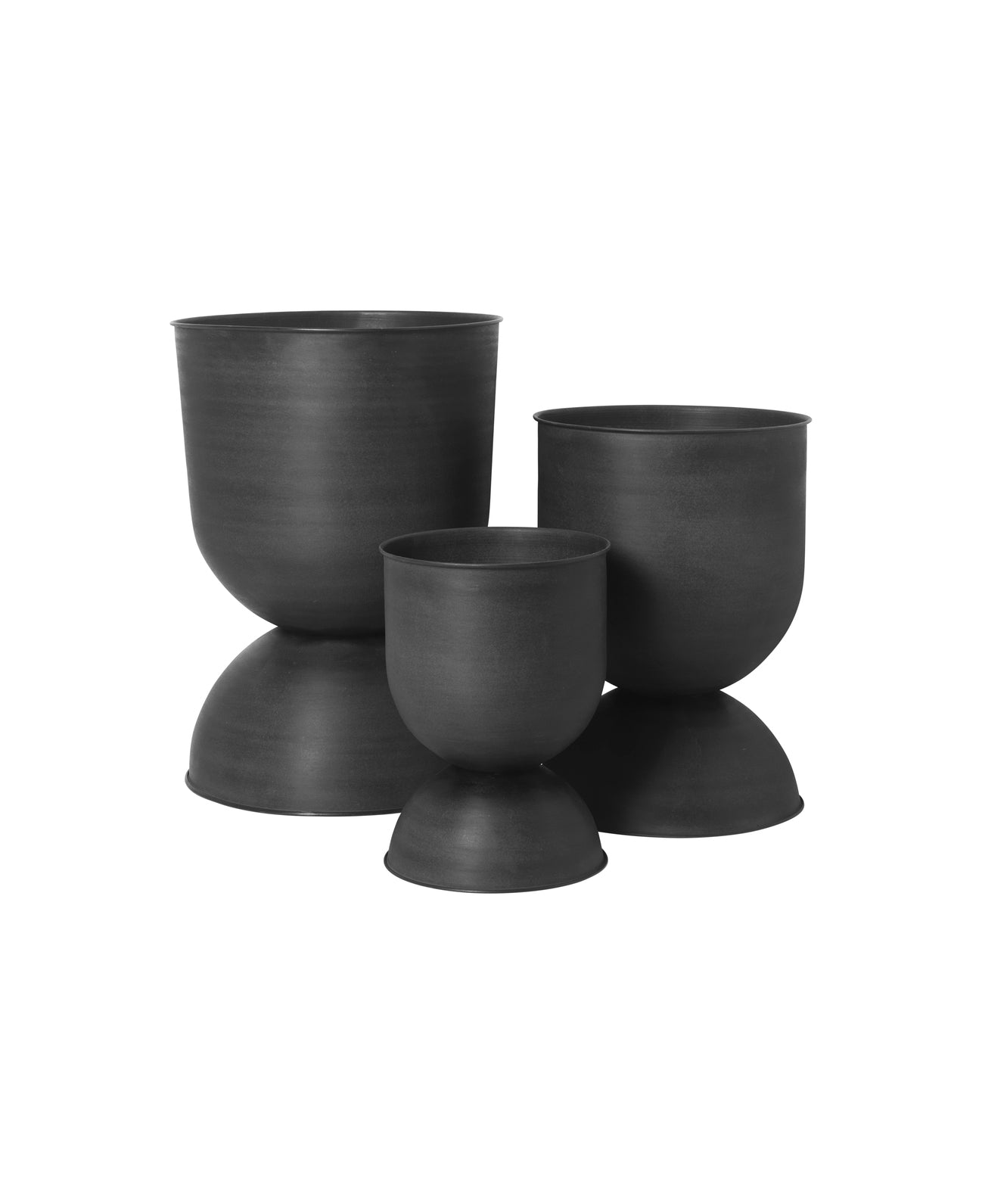 PLANT POT-HOURGLASS POT-MEDIUM-BLACK