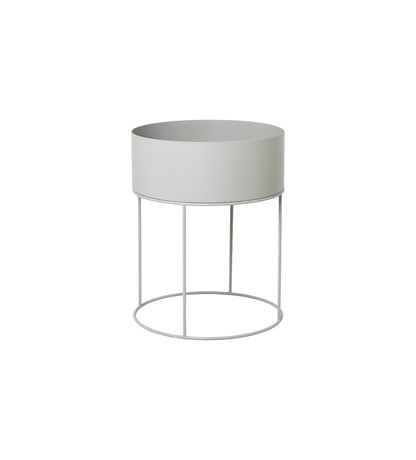 PLANT BOX-ROUND-LIGHT GREY